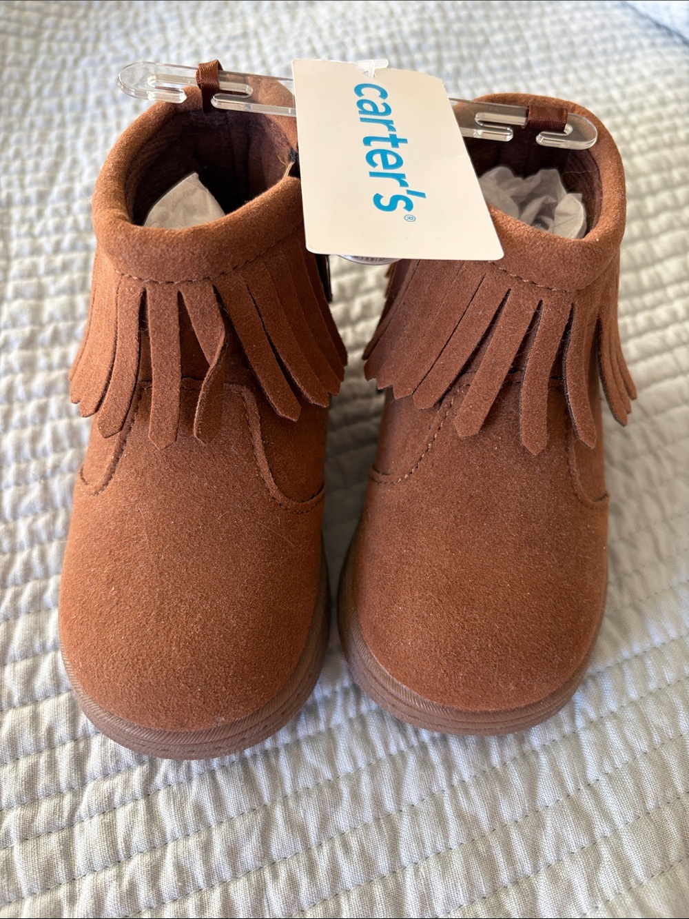 Carter's Toddler Suede Fringe Boots - Rust Brown
